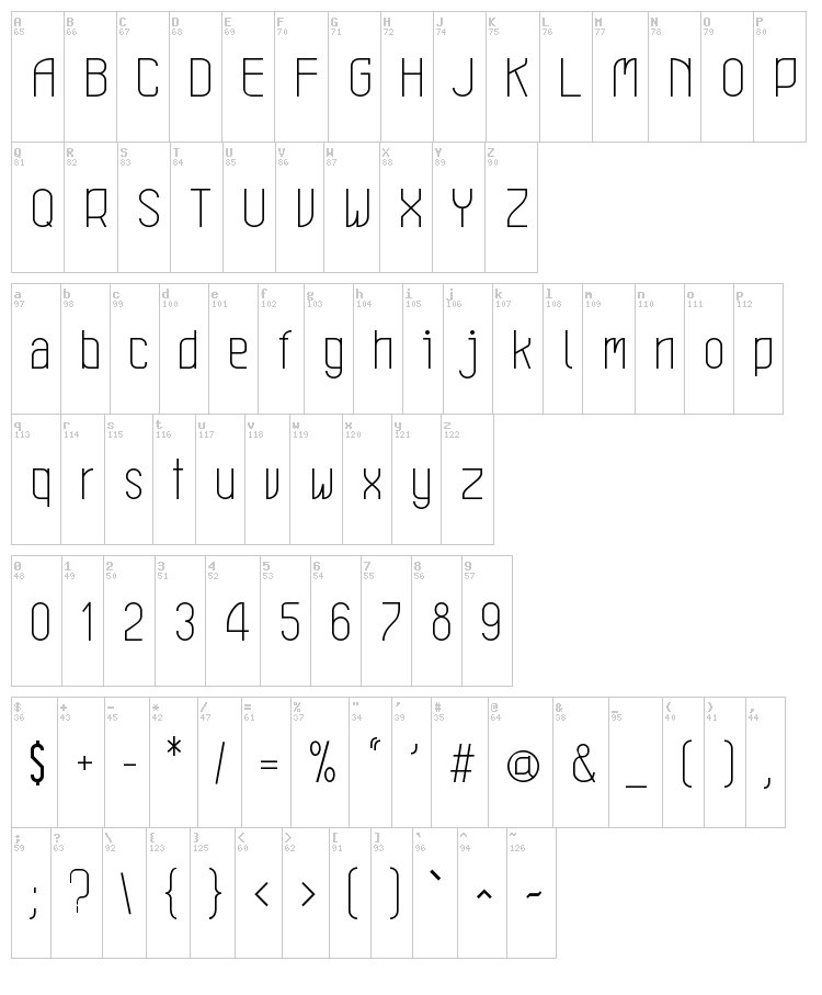 Leicht font map
